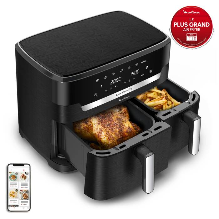 Easy Fry Dual XXL, 11L, Air fryer, Noir