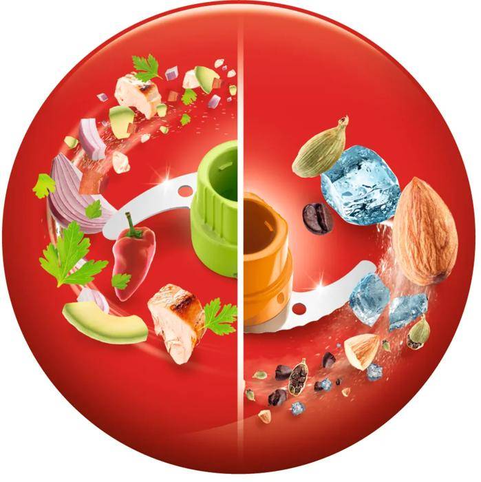 Multi moulinette, Mini hachoir, Fonction 5 en 1, Capacité 500 ml, 500 W, Blanc