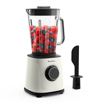 PerfectMix Essential, Blender haute performance, Technologie de lames Powelix, Bol en verre de 2L, 1200W, Blanc