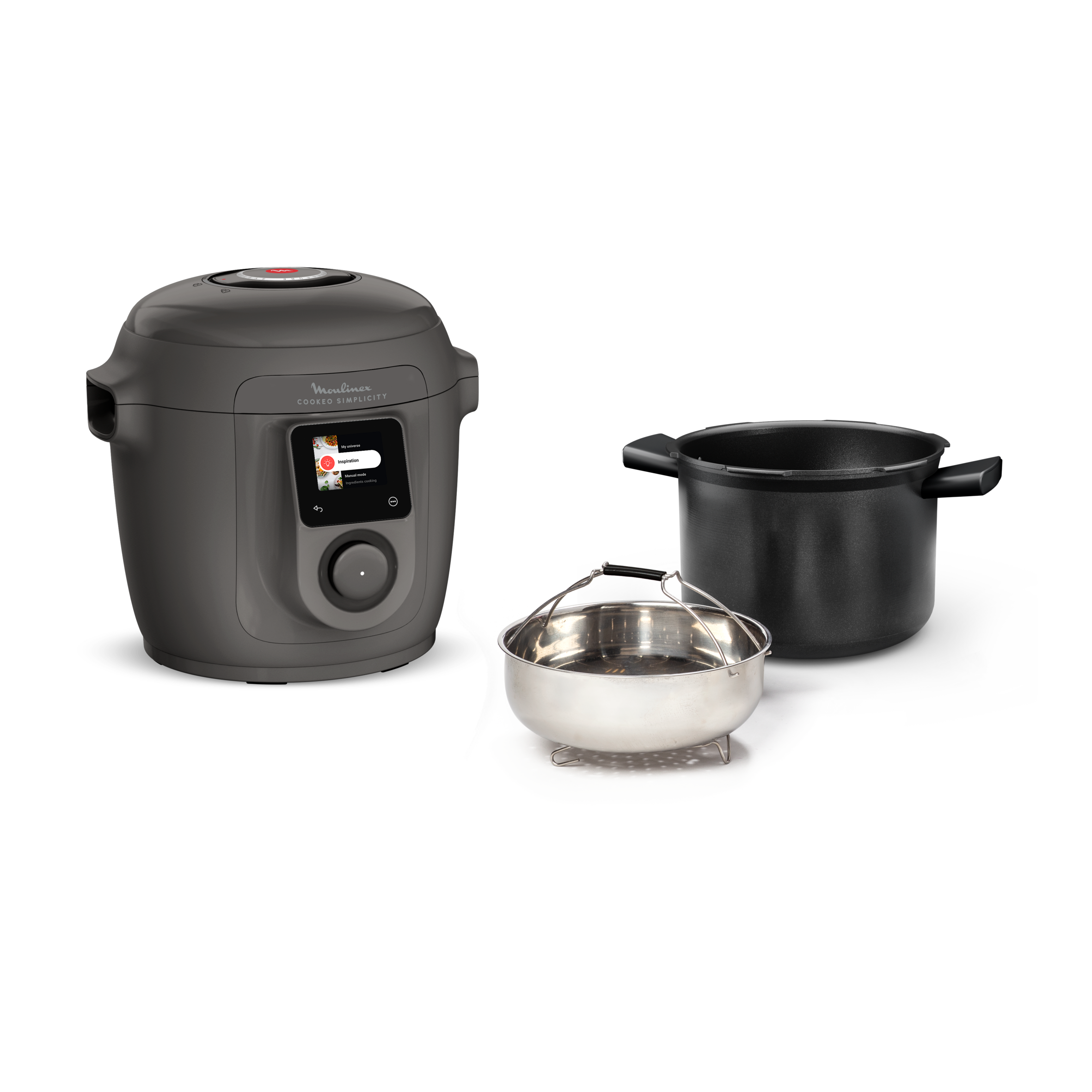 Cookeo Simplicity, Multicuiseur, 6 modes de cuisson, Cuisson sous pression, Gris foncé