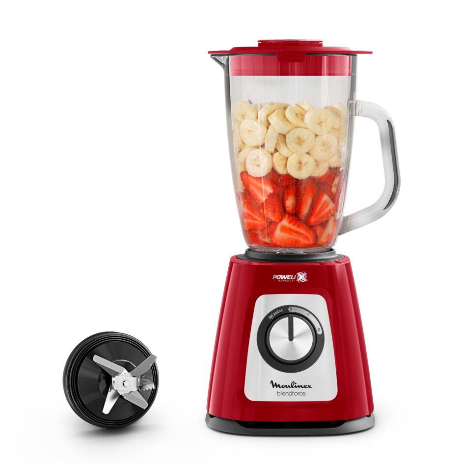 Blendforce 2, Blender, Bol verre 1.75L, 800W, 2 vitesses,  4 lames, Rouge
