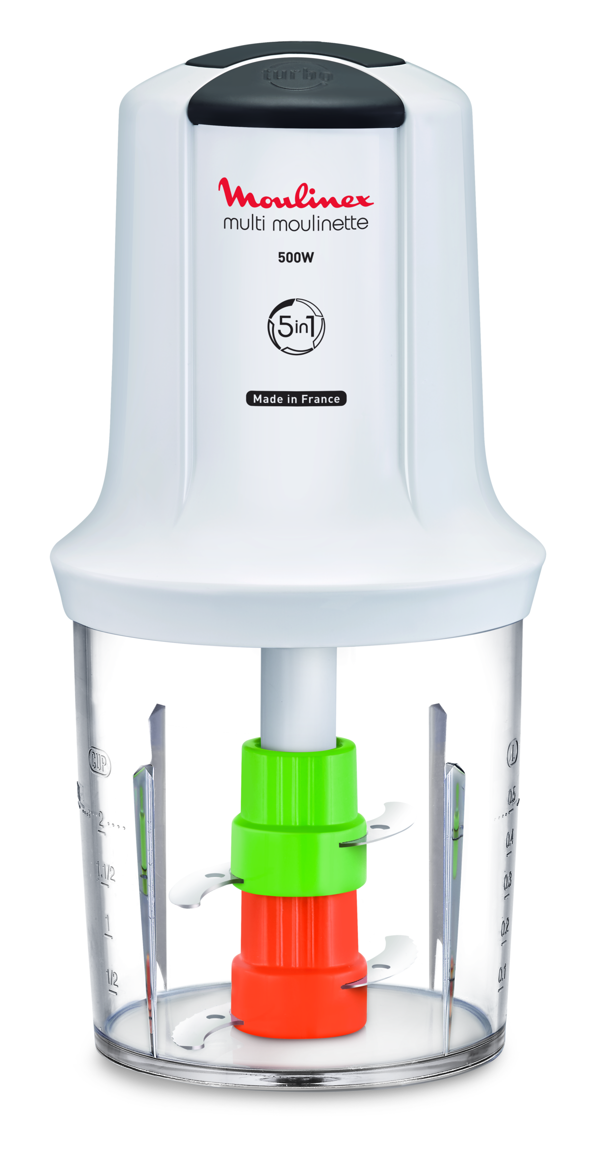 Multi moulinette, Mini hachoir, Fonction 5 en 1, Capacité 500 ml, 500 W, Blanc
