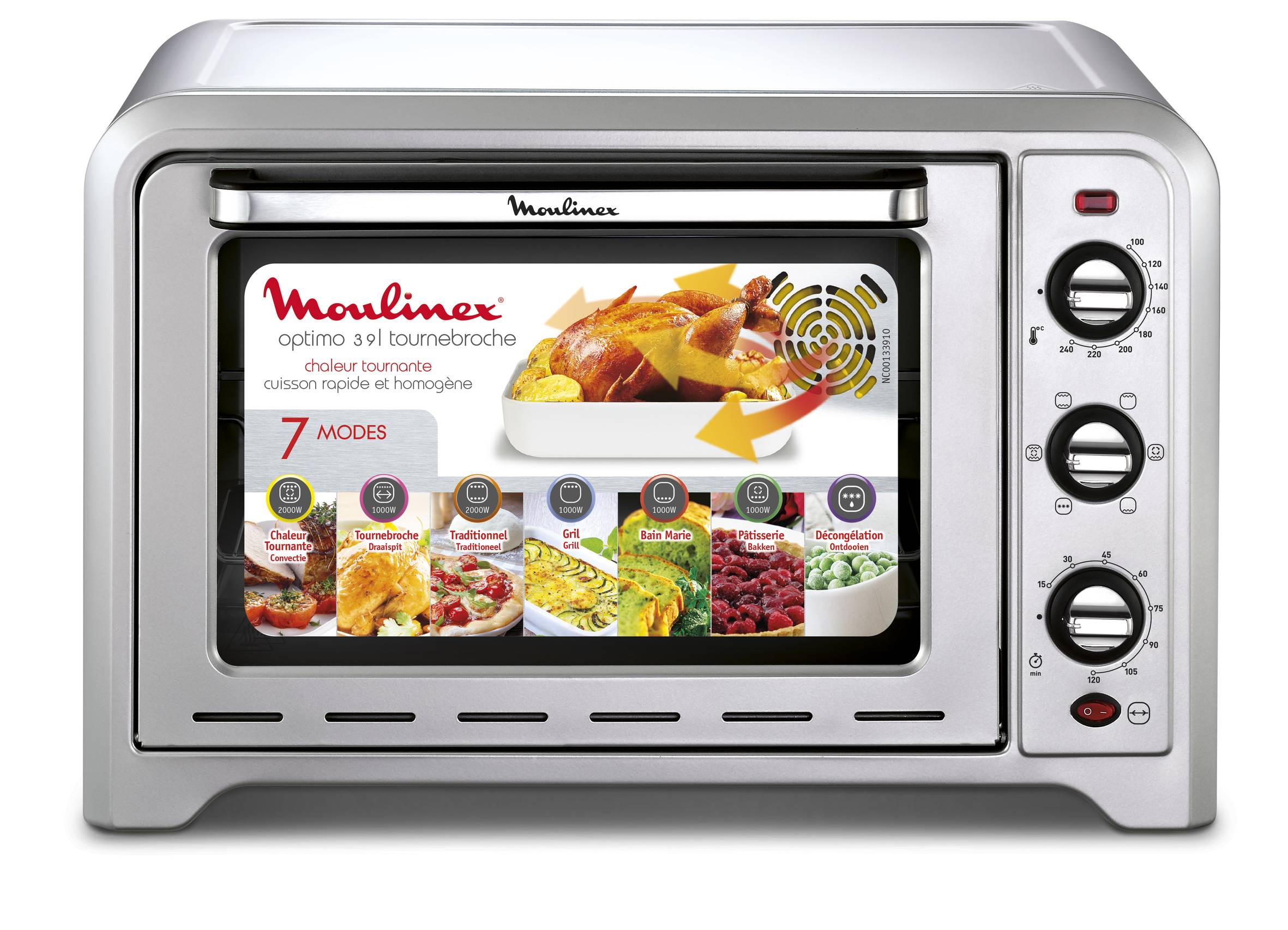 OPTIMO 39 L 7 modes de cuisson Inox