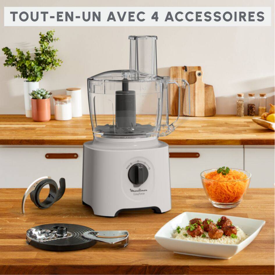 Easy Force, Robot multifonction, 800 W, 15&nbsp;fonctions, 4 accessoires, Blanc