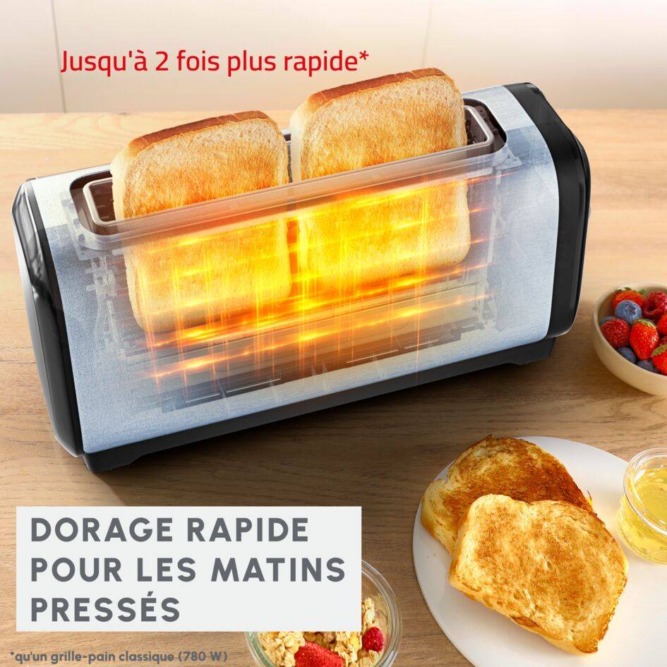 Grille-pain, Subito, 1 longue fente, Inox