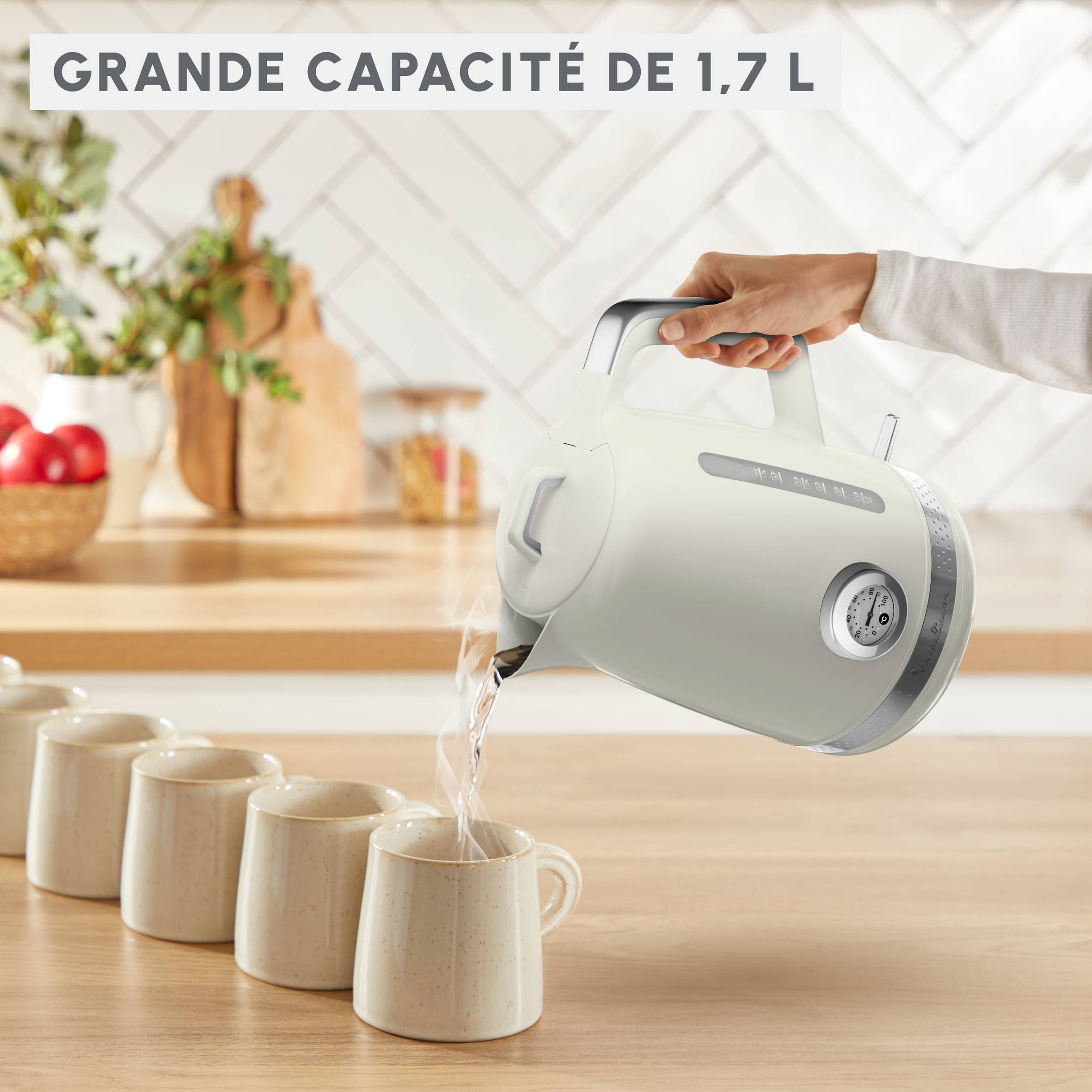 Bouilloire électrique Soleil, 1,7 L, Contrôle de la température, 2 400 W
