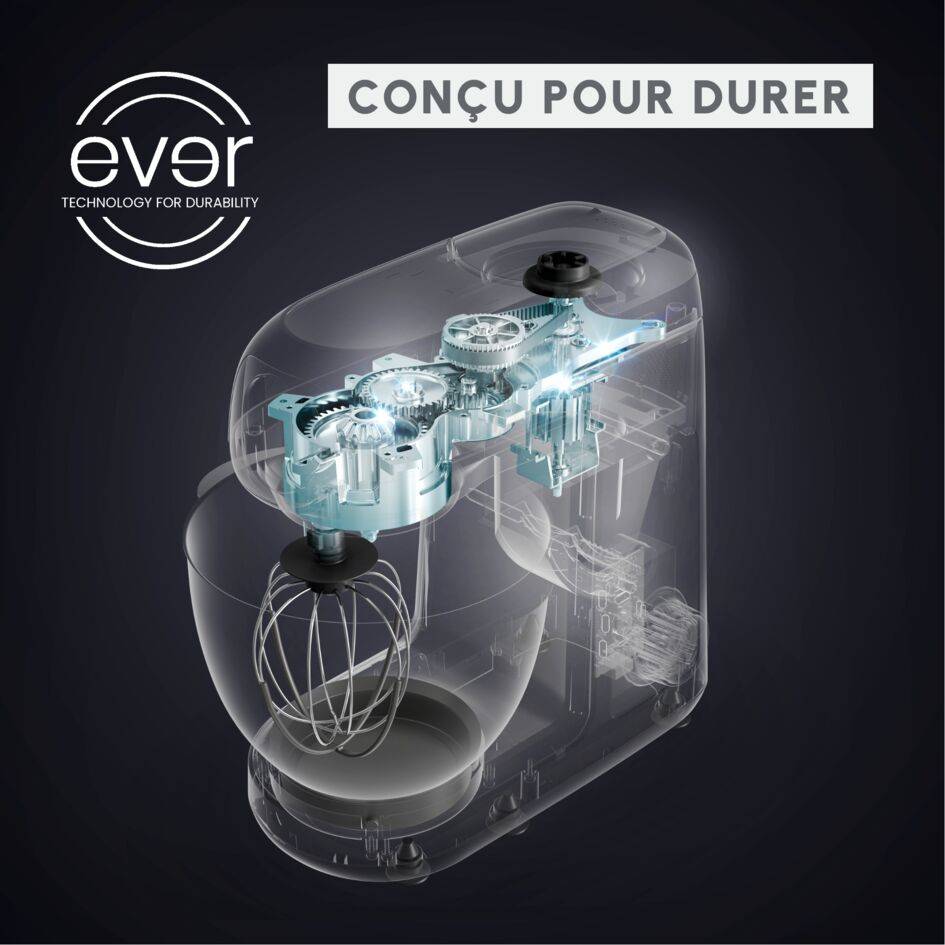 Bake Partner, Robot pâtissier, Bol de 4,6 L, Kit pâtisserie, 1100 W