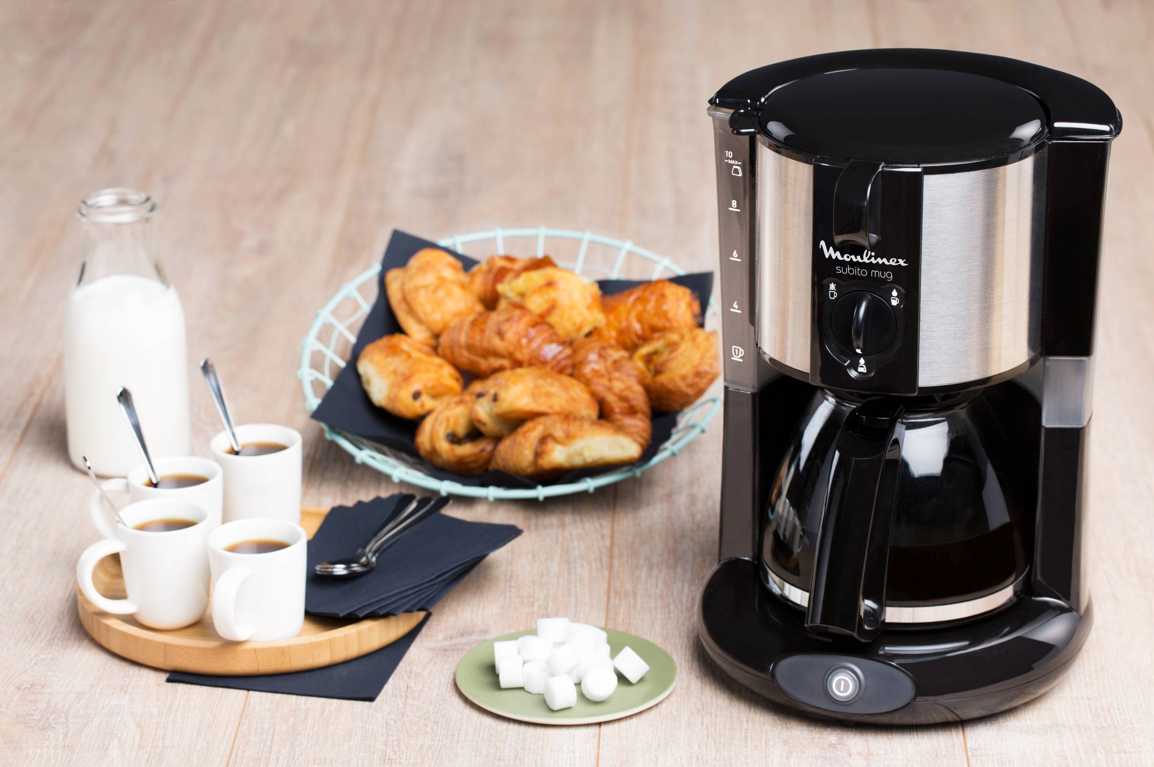 SUBITO MUG NOIR/INOX 1.25L