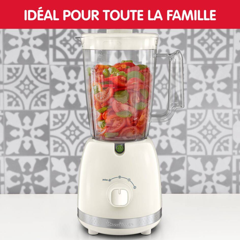 Blender Soleil ivoire, Blender classique, 2 vitesses + pulse, 500W, Ivoire