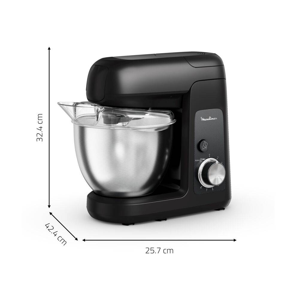 Bake Partner, Robot pâtissier, Bol de 4,6 L, Kit pâtisserie, Blender de 1,25 L, Découpe légumes, Broyeur et Hachoir, 1100 W