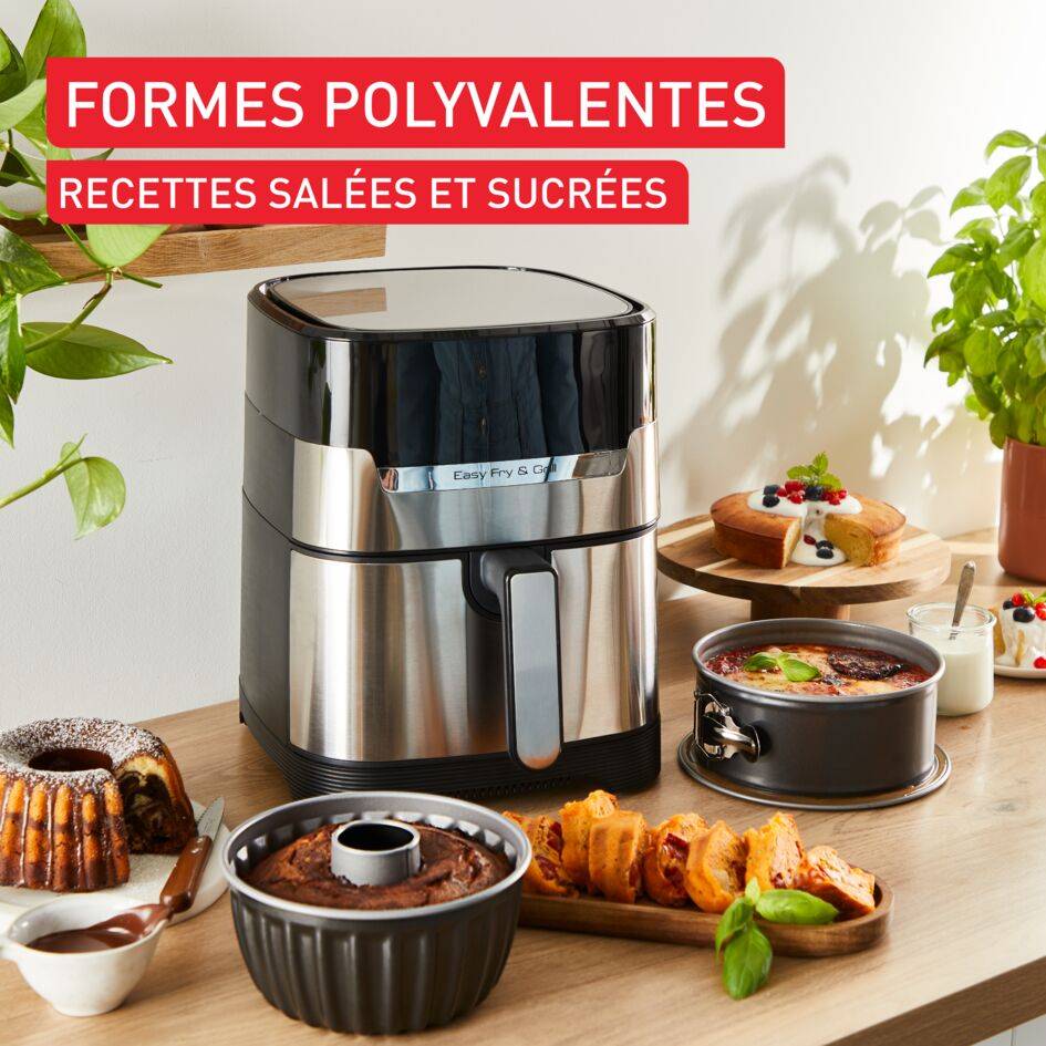 Tefal, Lot 2 moules pour friteuse à air, Démoulage facile, Diffusion optimale de la chaleur