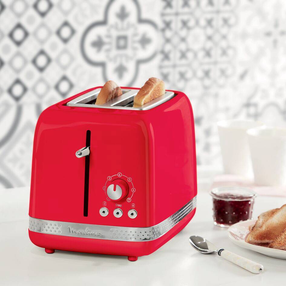 Grille-pain, Soleil, 2 fentes, Rouge