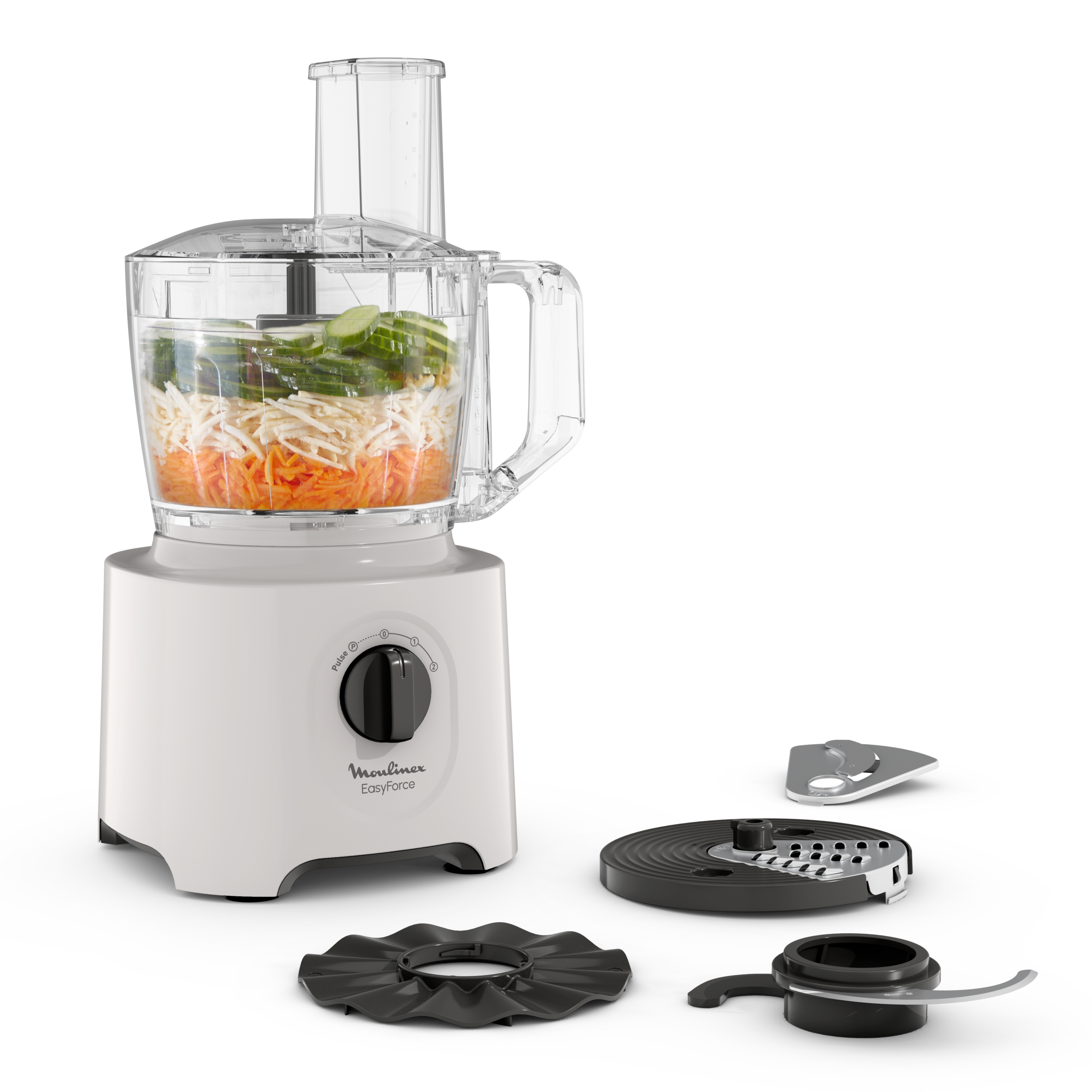Easy Force, Robot multifonction, 800 W, 15 fonctions, 4 accessoires, Blanc
