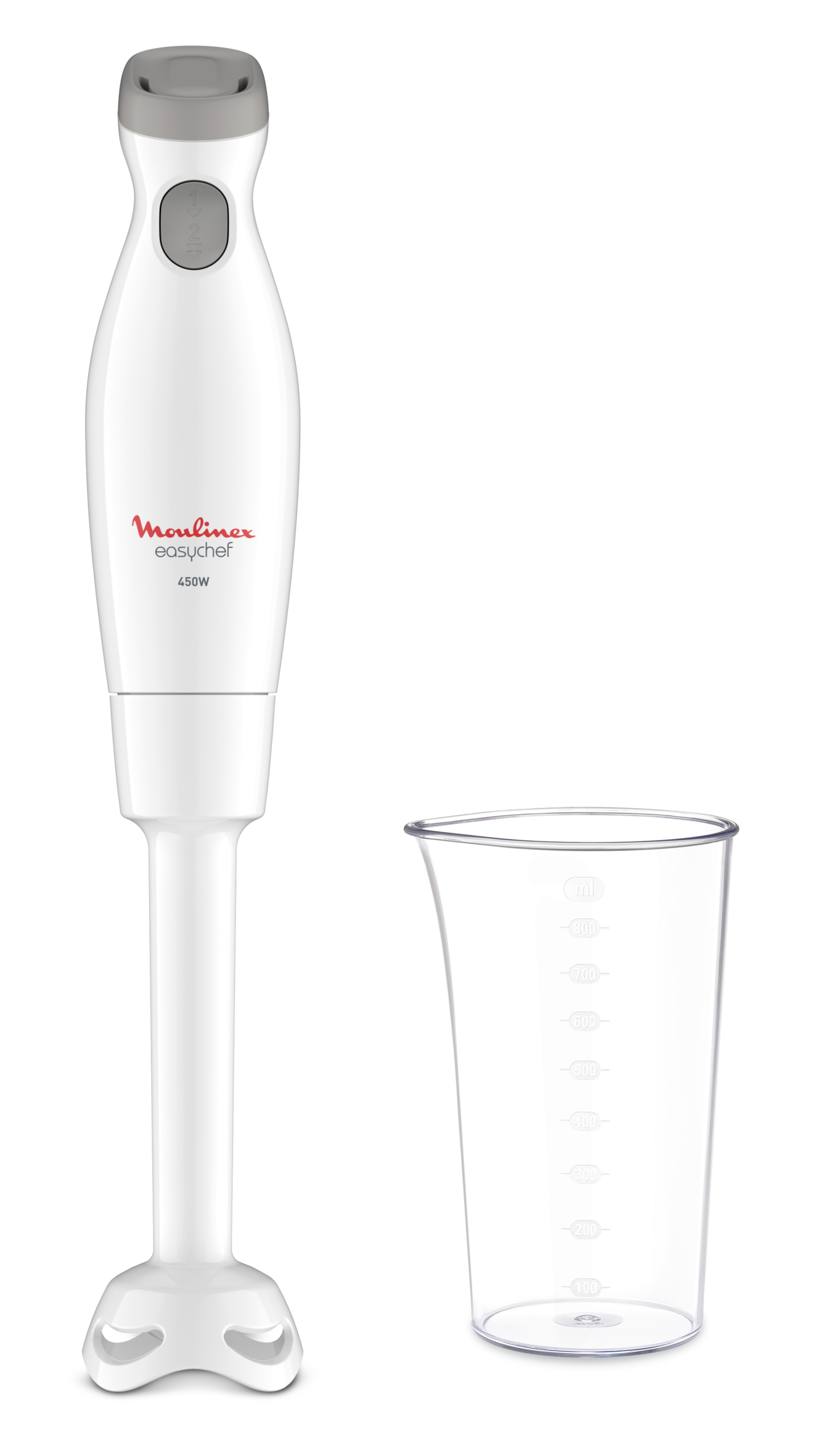 Easychef, Pied mixeur, 2 vitesses, 2 lames ZELKROM, 450 W, Blanc