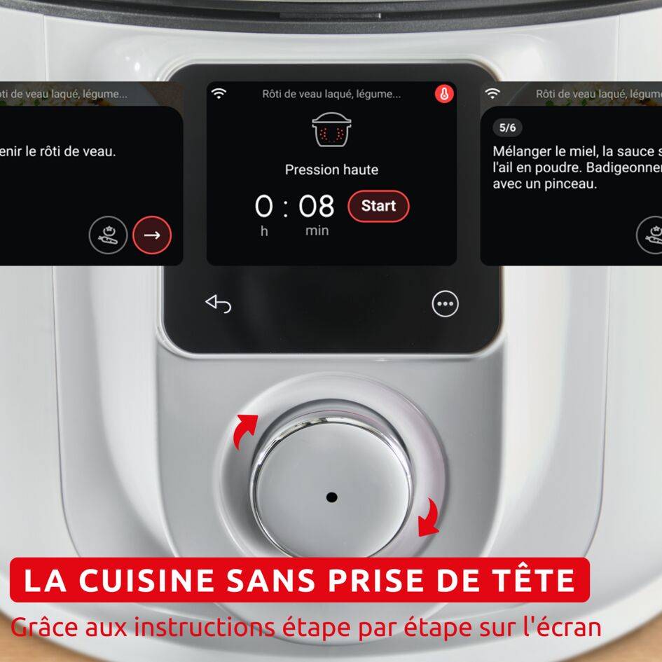 Cookeo Infinity, 16&nbsp;modes de cuisson, Sans pale de mélange, Blanc