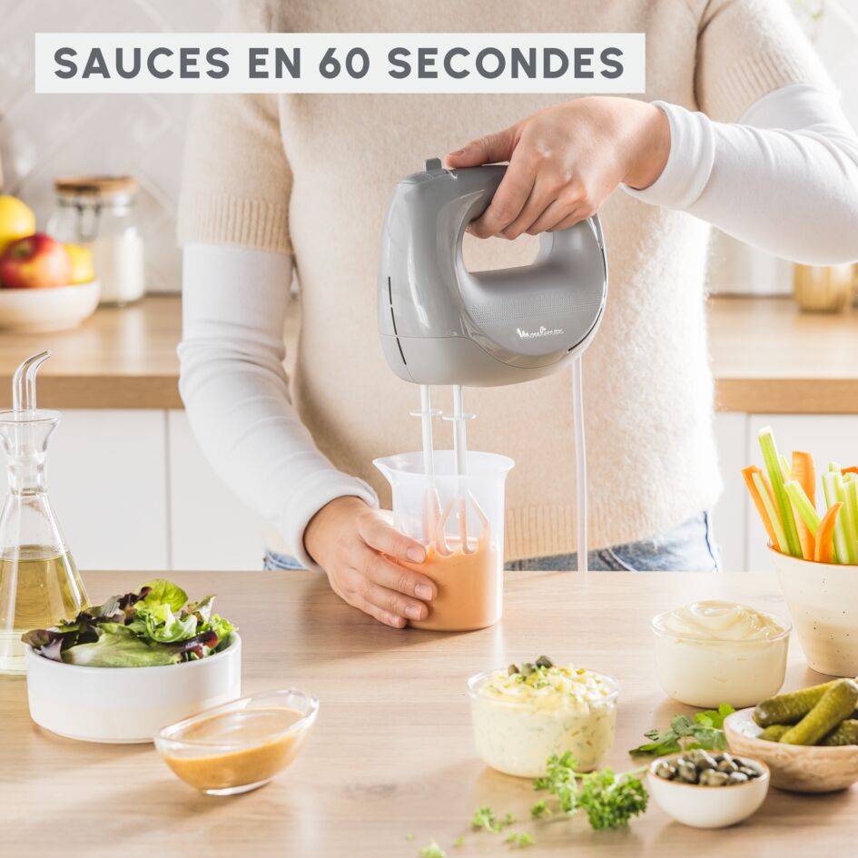 Easy Max, Batteur électrique, Mélange parfait, 5 vitesses, 2 jeux de fouets, 300 W