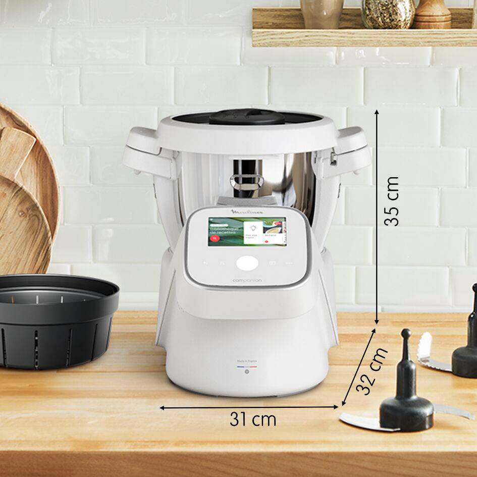 I-Companion Touch, Robot cuiseur, 17 fonctions, Connecté, Recettes sur l’écran, Capacité XL 10 personnes, Blanc, Fabriqué en France