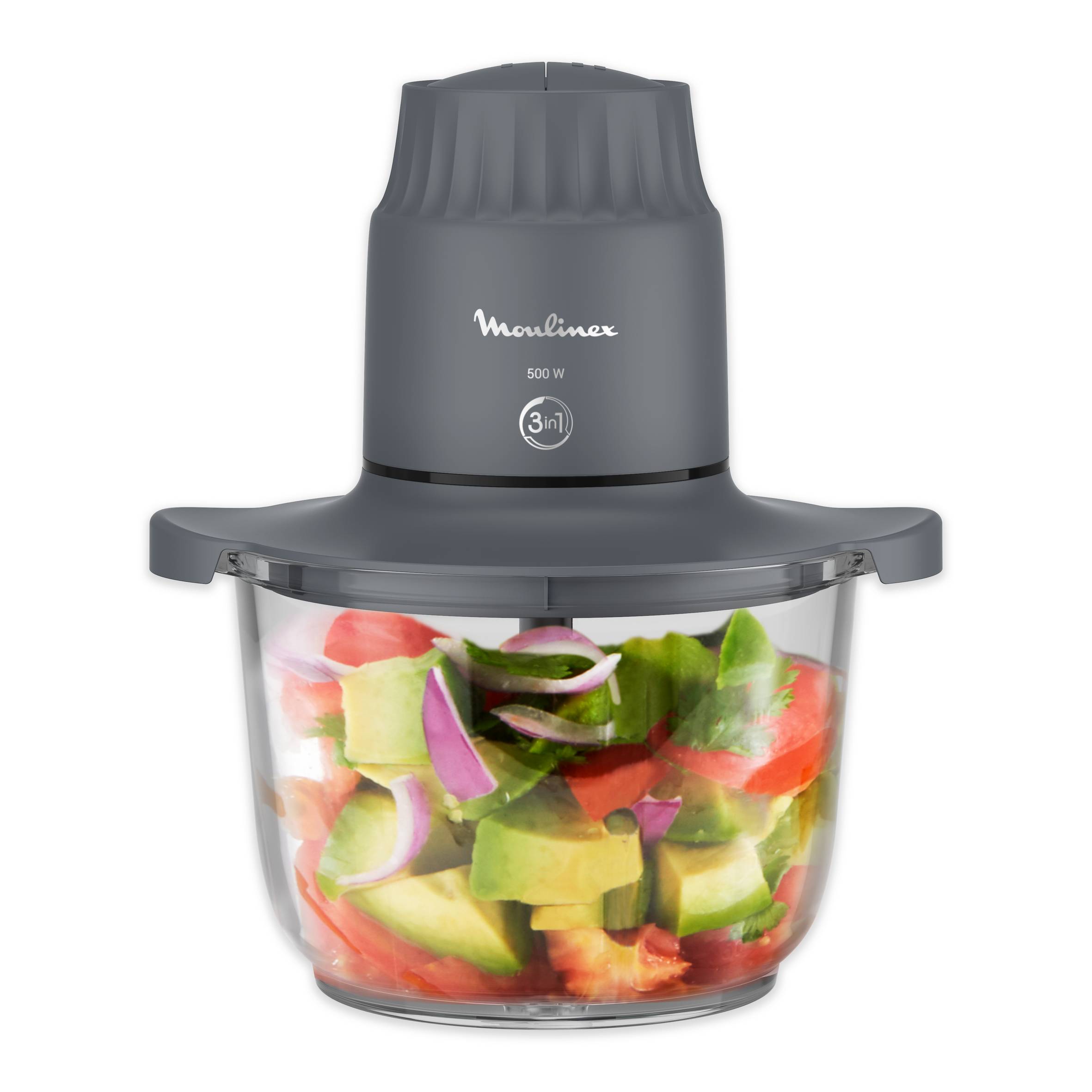Choppeo, Hachoir avec bol en verre, Capacité de 1 L, Verre borosilicate