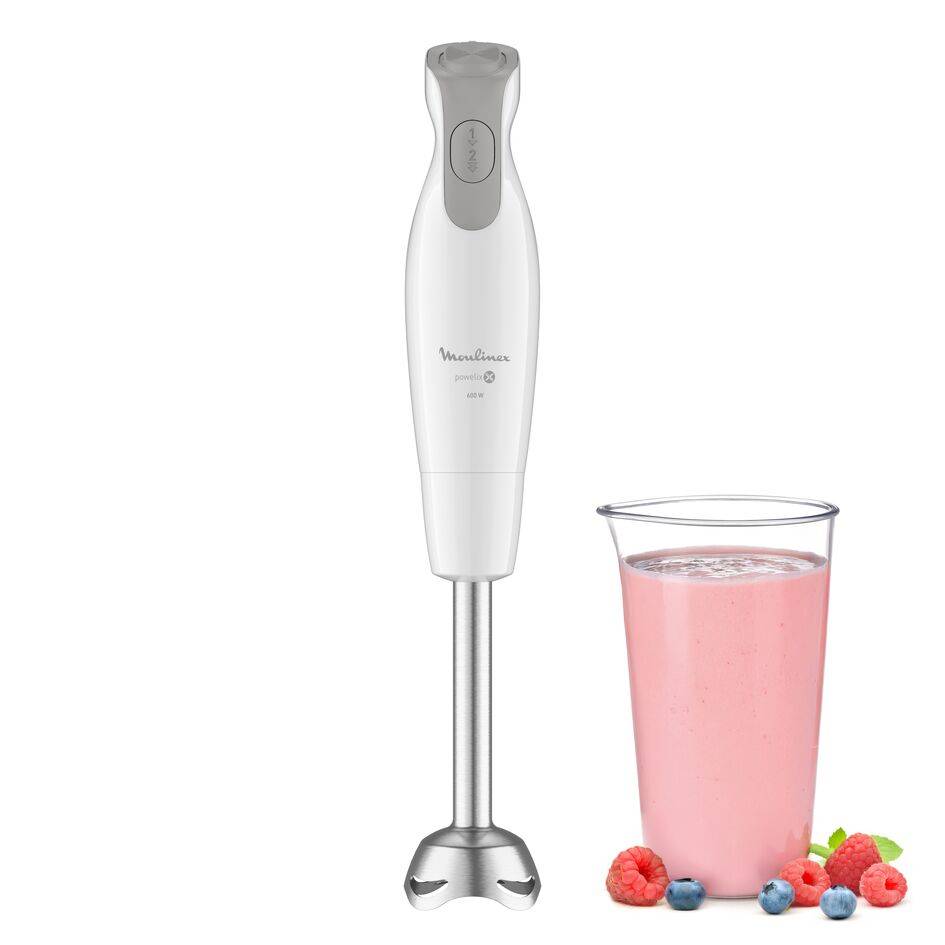 Daily chef, Pied mixeur, 4 lames inox, 2 vitesses, 600 W, Blanc