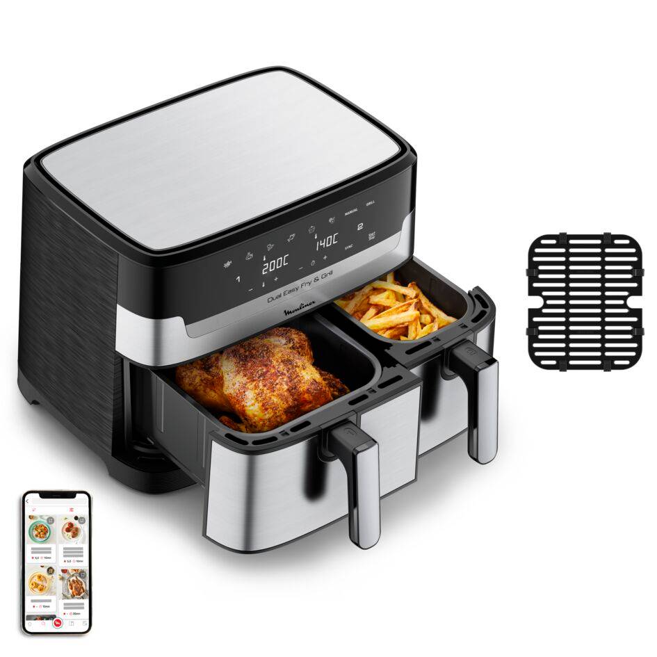 Dual Easy Fry & Grill, 8.3L, Air fryer, Inox