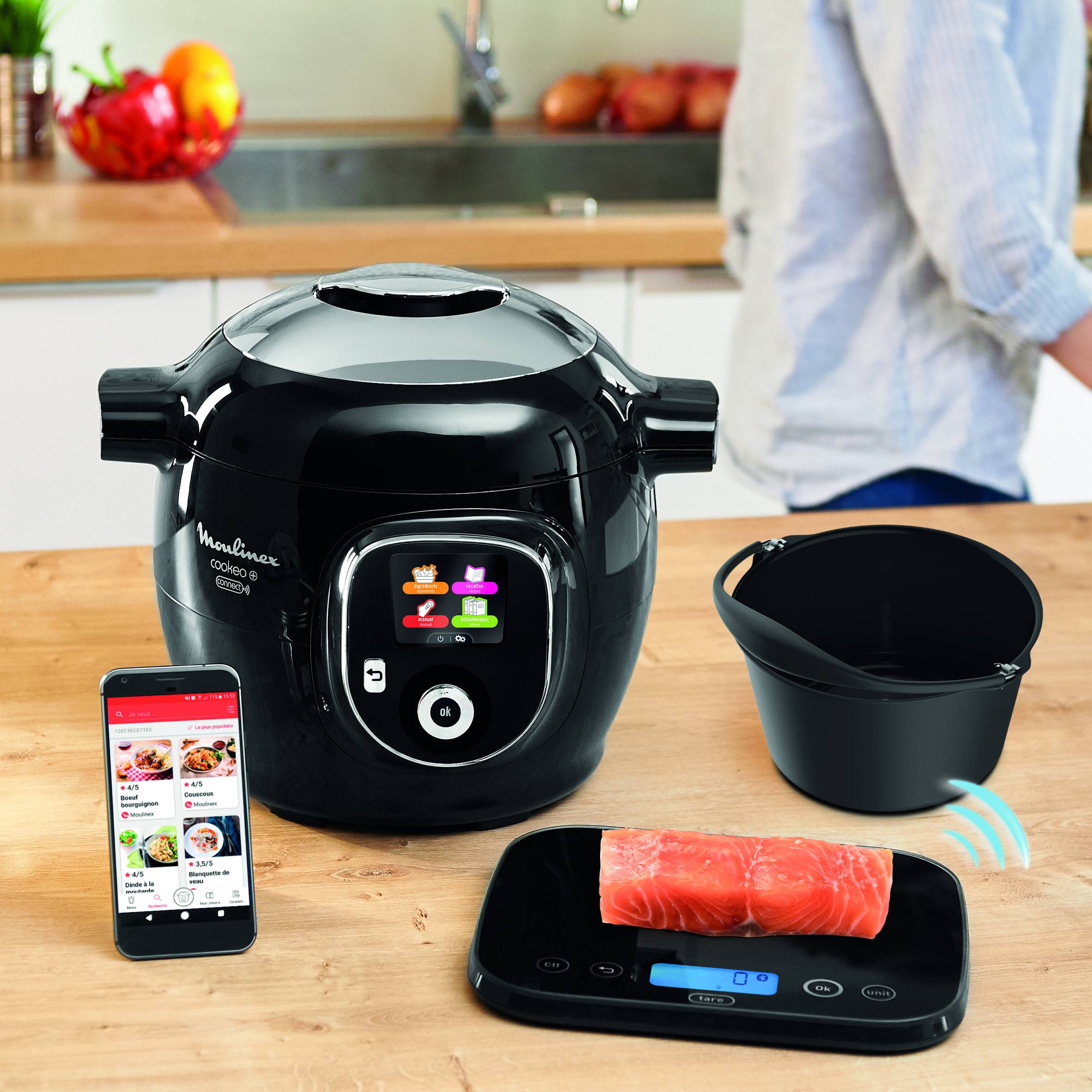 Cookéo+ Kit Méga Connect Noir 200 recettes