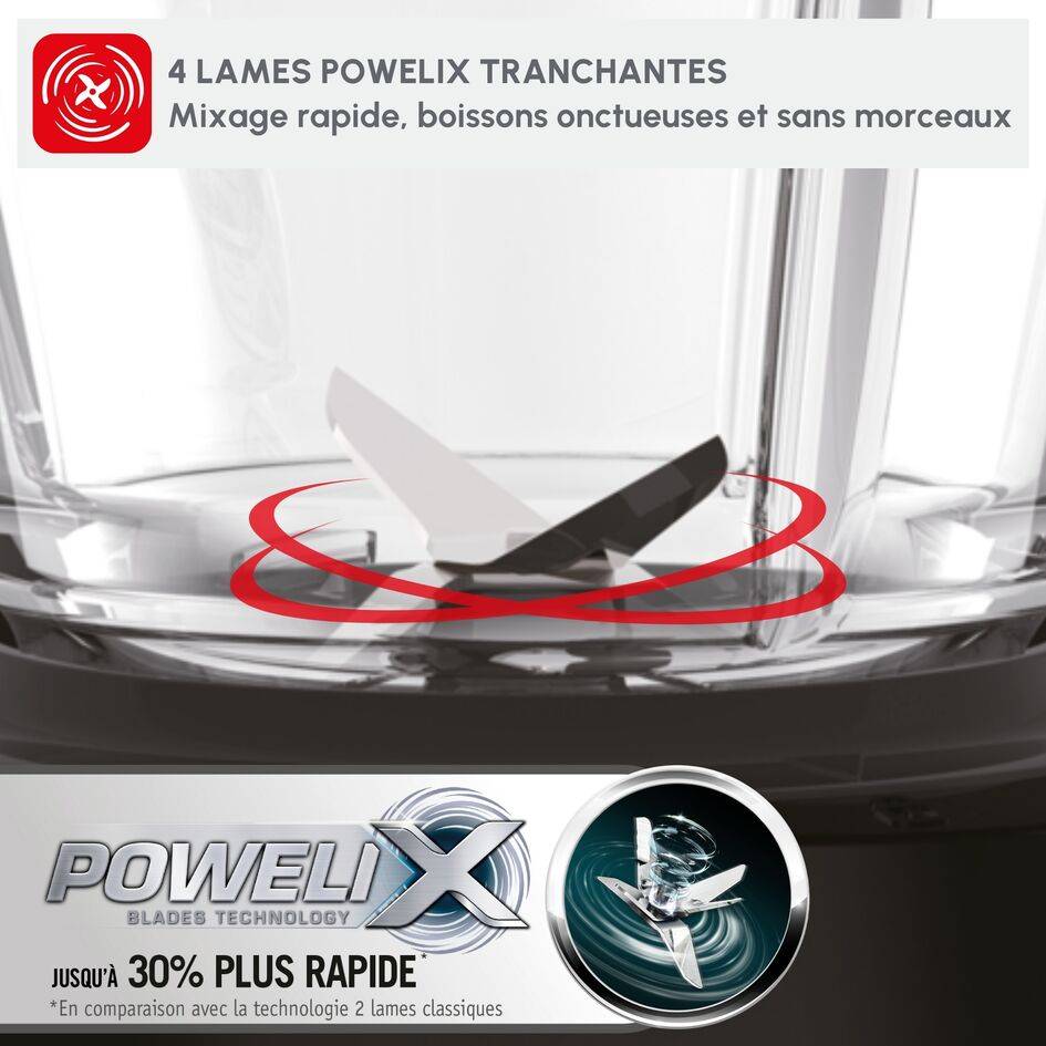 Blendforce, Blender classique, Bol en verre de 1,75 L, 800W, Noir