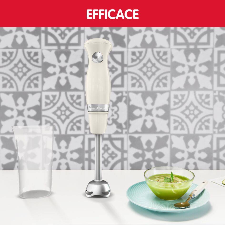 Soleil Ivoire, Pied mixeur, 2 vitesses, 2 lames ZELKROM, Ivoire