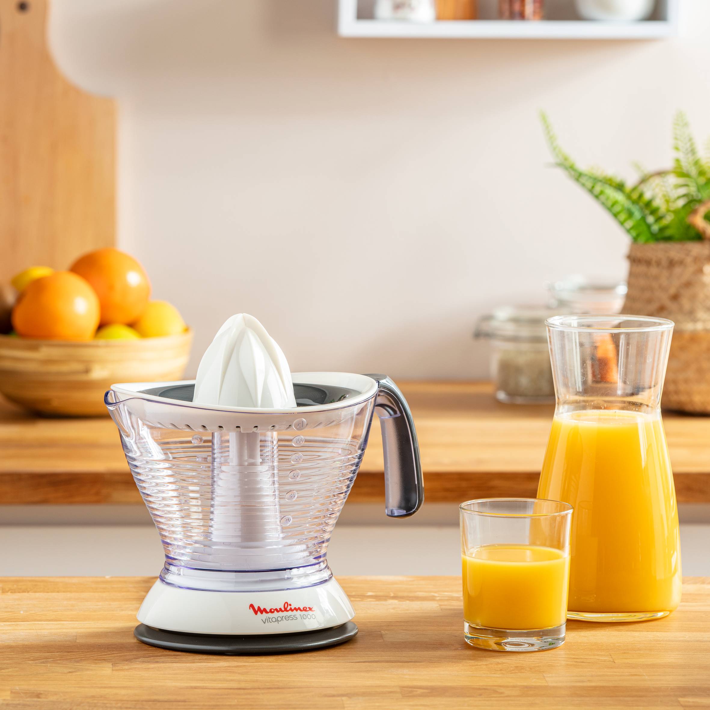 Vitapress, Presse-agrumes,  capacité XL 1l,  2 filtres, Blanc/gris foncé