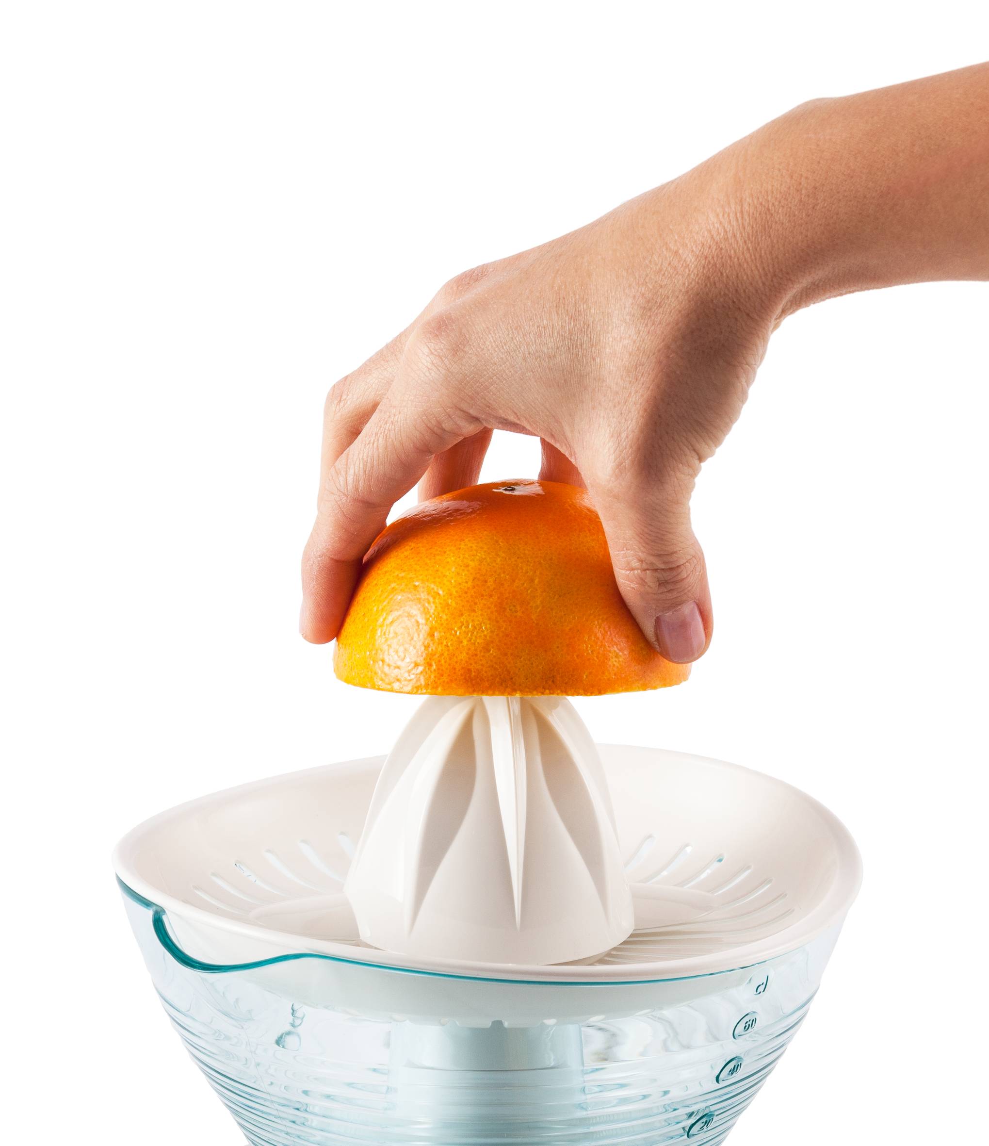 Vitapress, Presse-agrumes, 0,6 L, 2 filtres, rotation dans les deux sens, Blanc/Gris foncé