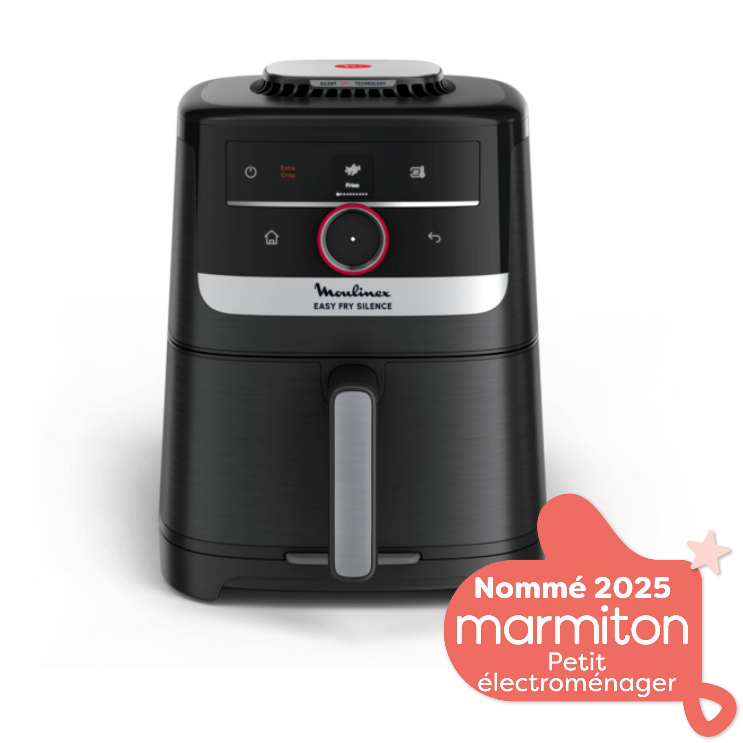Easy Fry Smart & Silence, air fryer, 5 L, Technologie Silence, Système Easy Clean & Store, Interface intelligente pas à pas, Noir    