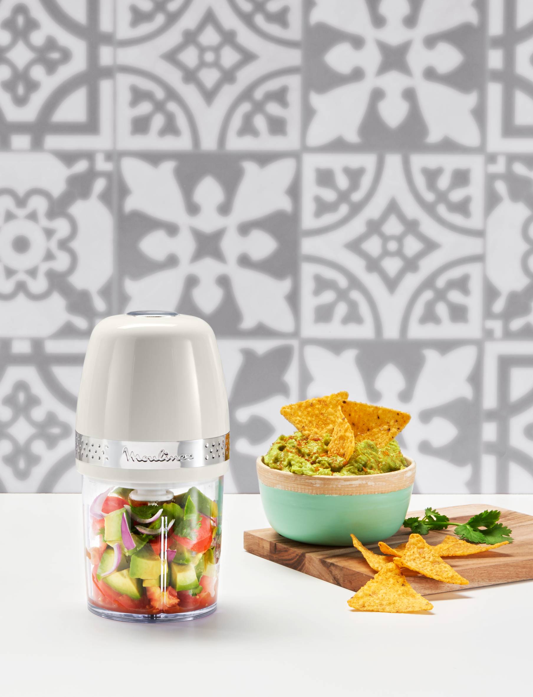 Soleil Ivoire, Mini hachoir, Compact, Fonction 3 en 1, Capacité 250 ml, 350 W, Ivoire