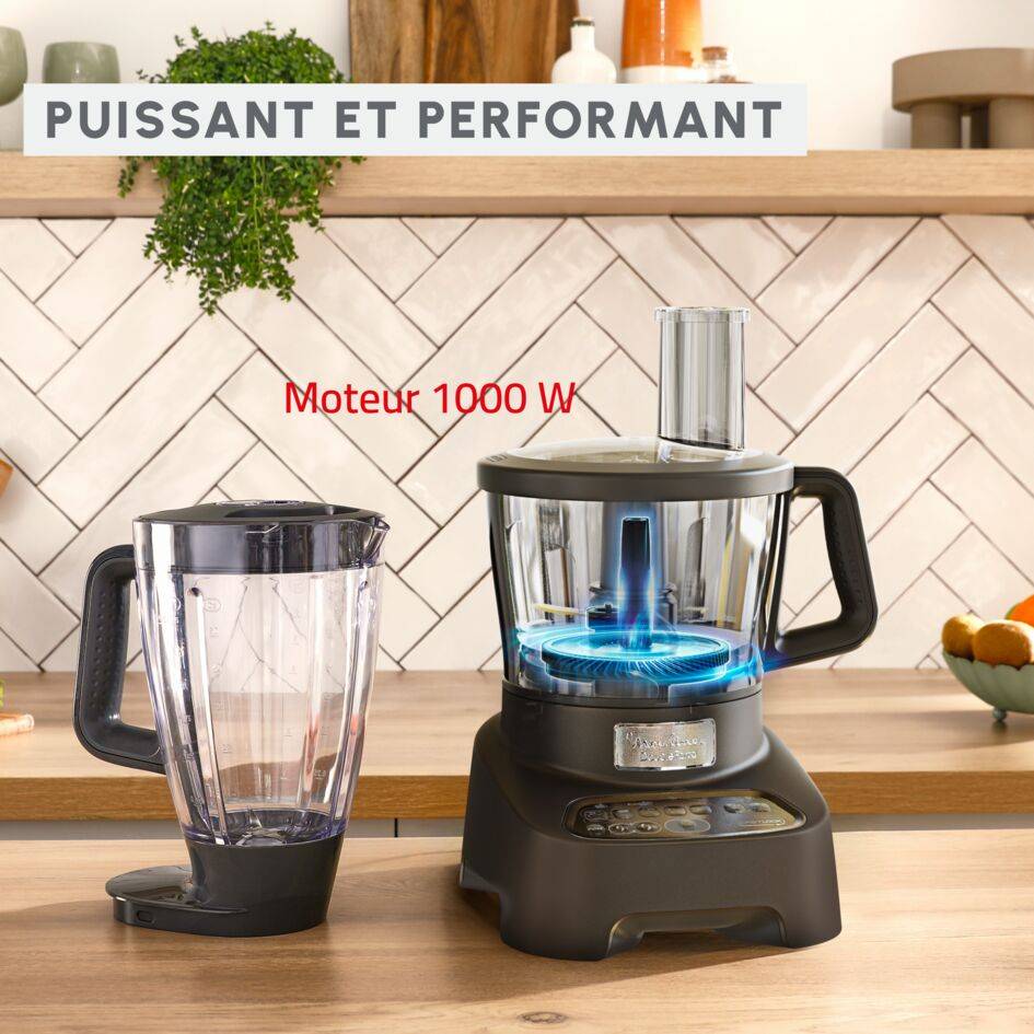 Double Force, Robot multifonction, 1000 W, 31 fonctions, 10 accessoires, Noir
