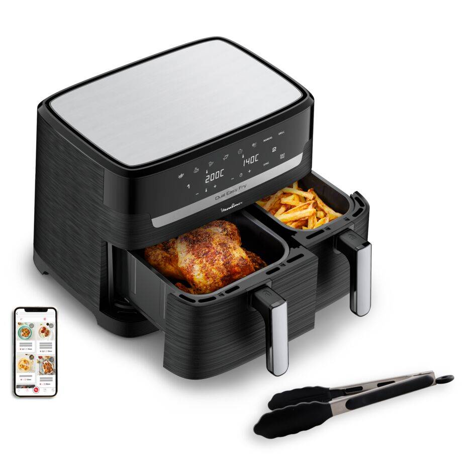 Easy Fry Dual Essential, 7 programmes, Air Fryer, 8.3&nbsp;L, Deux tiroirs, Noir