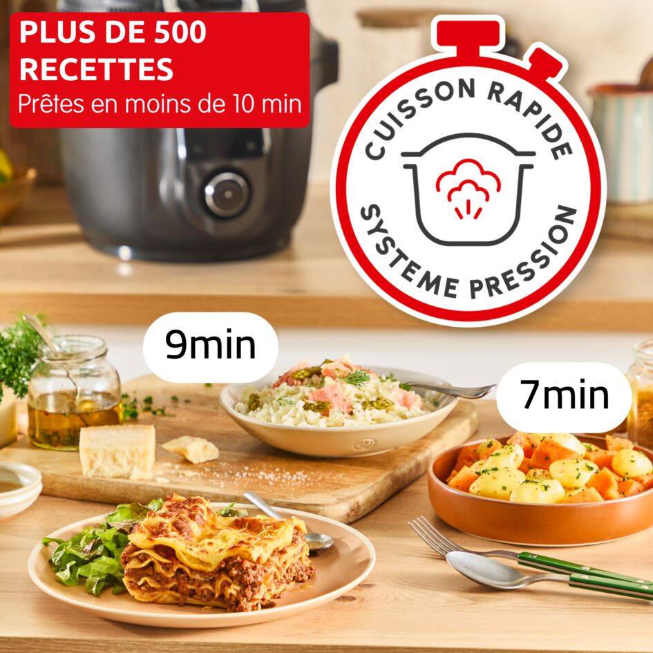 Cookeo Infinity, 20 modes de cuisson, Avec pale de mélange, Noir