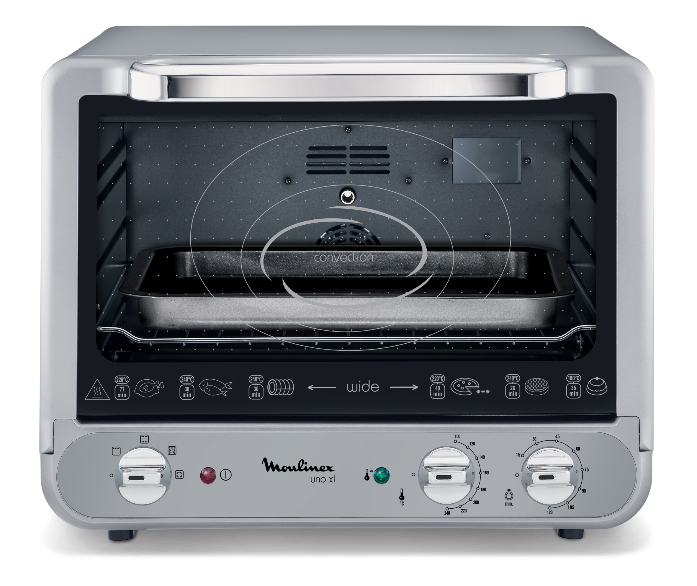 four uno xl tournebroche 30 l silver/chrome