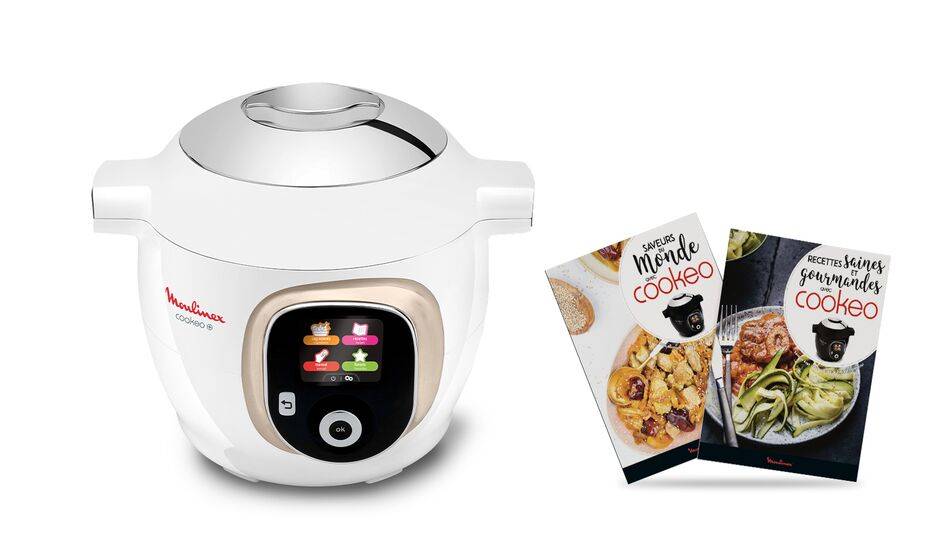 Cookeo+ Blanc Silver 150 recettes  2 livres de cuisine inclus