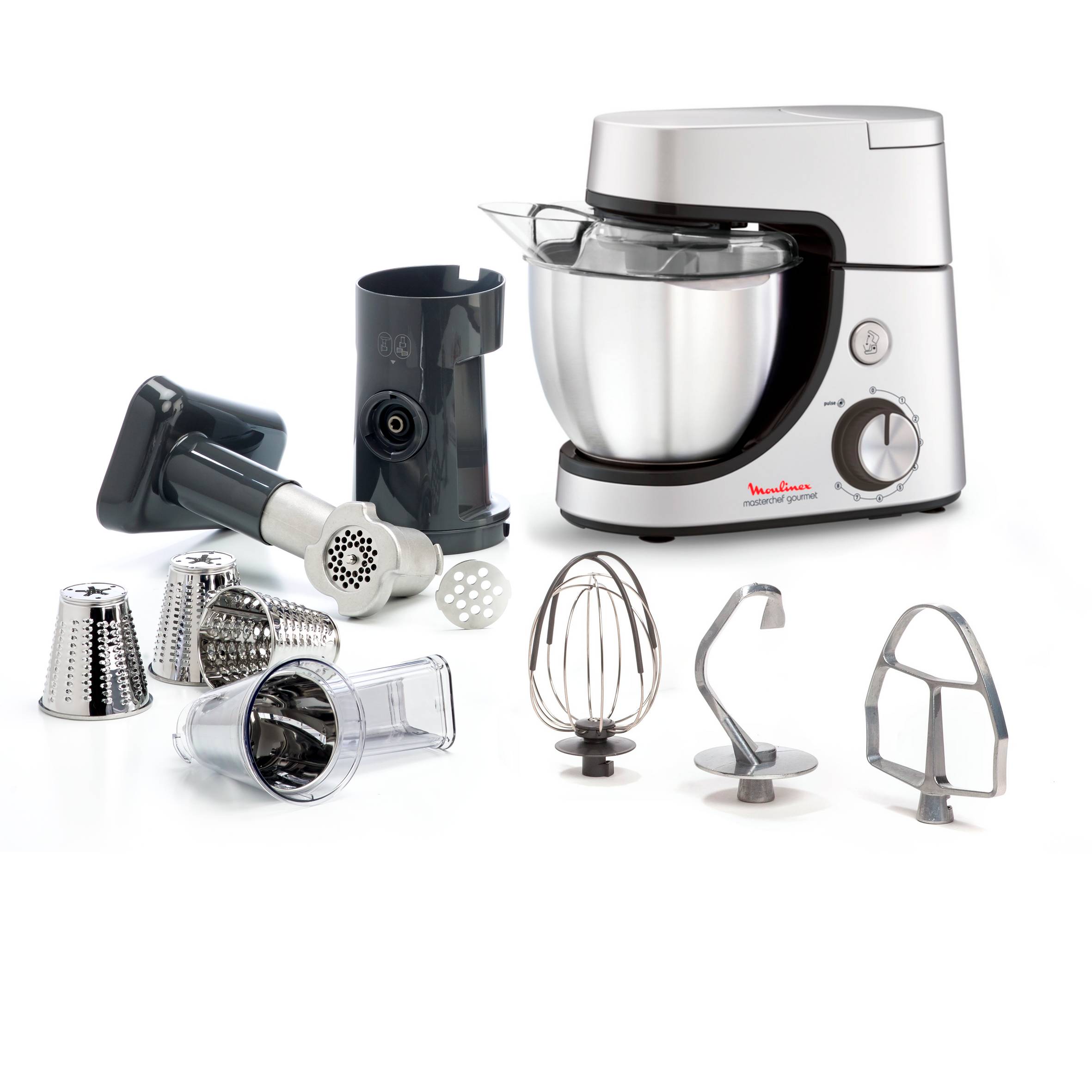 Masterchef Gourmet 1100 W, kit pâtisserie, Découpe légumes, Hachoir à viande