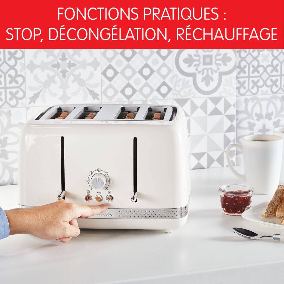 Grille pain, Soleil, 4 fentes, Ivoire