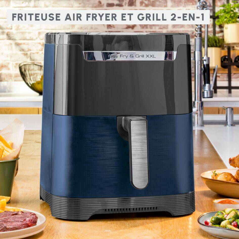 Easy Fry & Grill XXL, Friteuse sans huile, 6,5 L, Air fryer, Grill, 8 programmes, 2 zones cuisson