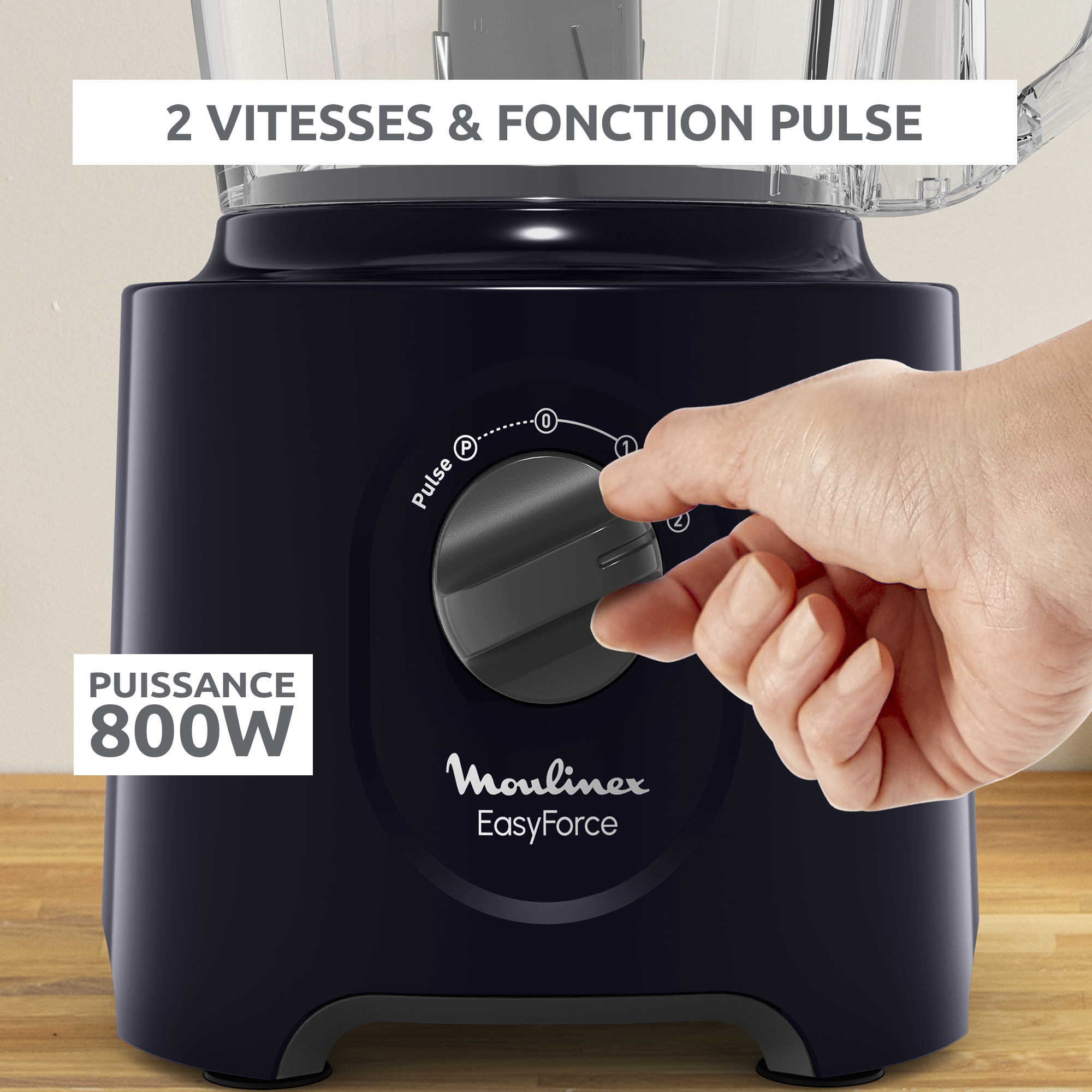 Easy Force, Robot multifonction, 800 W,  6 accessoires, 25 fonctions, Noir