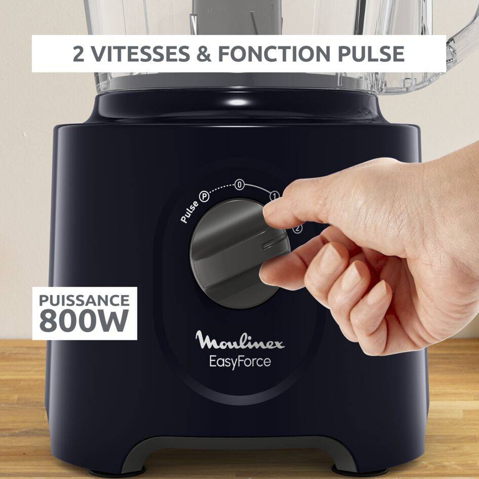 Easy Force, Robot multifonction, 800 W, 6 accessoires, 25 fonctions, Noir