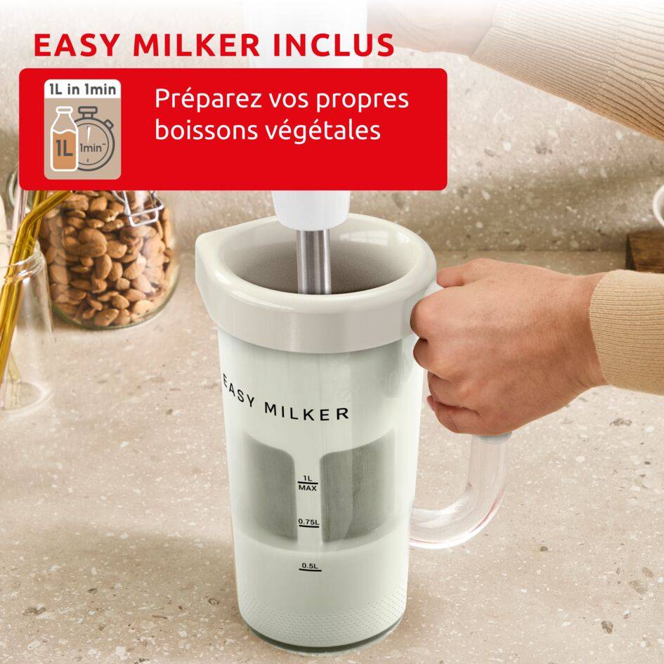 Easy Milker & Quickchef+, Préparateur de lait végétal avec pied mixeur