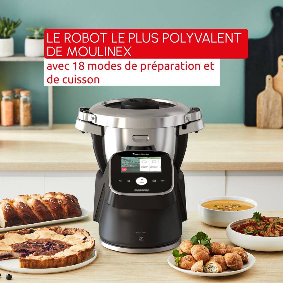 i-Companion Touch Pro avec extension air fryer, Robot cuiseur, 3L, Noir