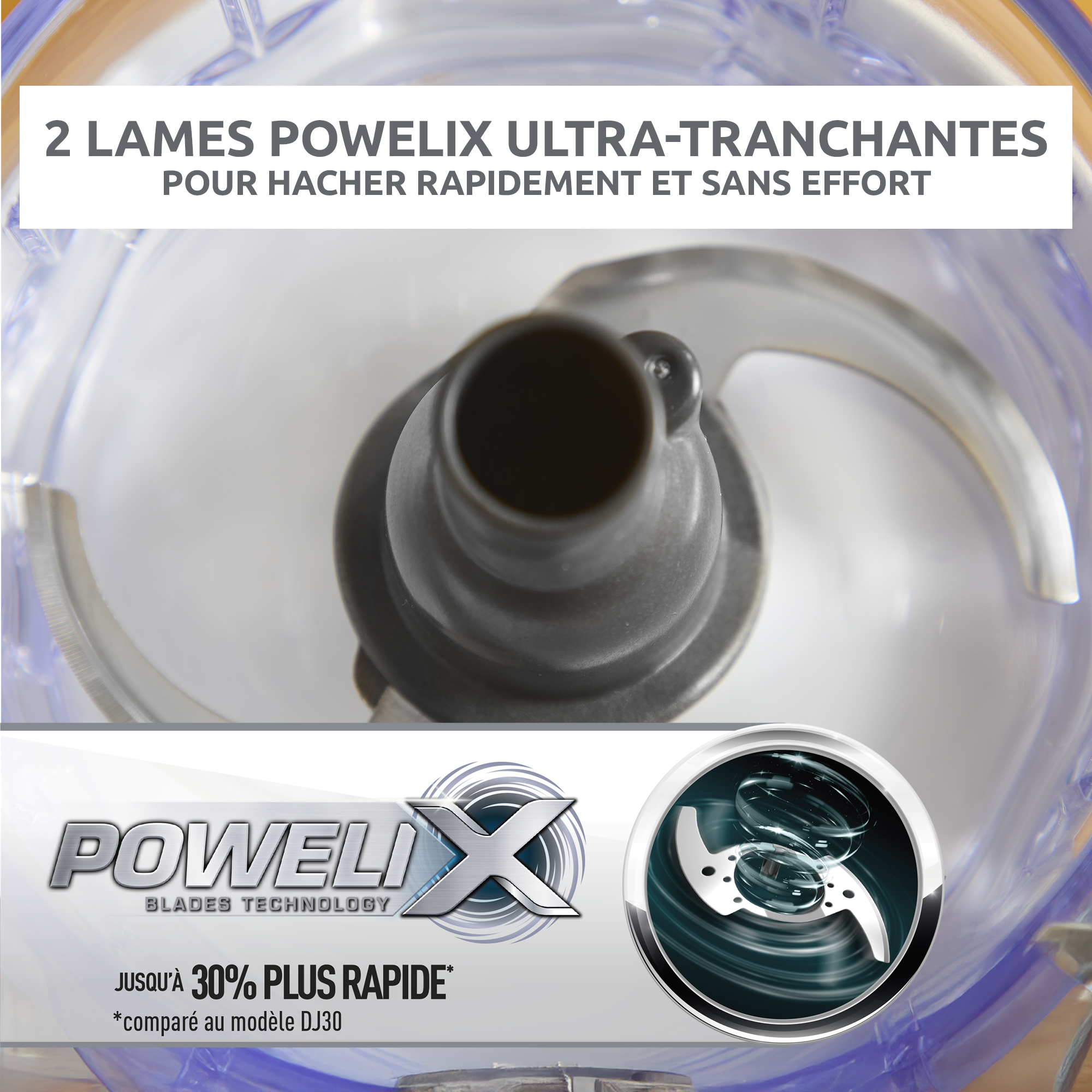 La Moulinette, Hachoir, Capacité 500 ml, Fonction 4 en 1, 1000 W, blanche