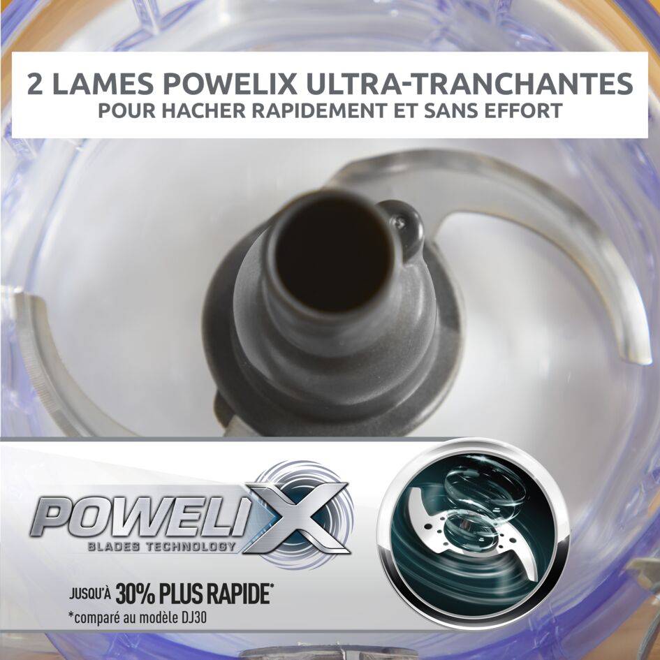 La Moulinette, Hachoir, Capacité 500 ml, Fonction 4 en 1, 1000 W, blanche