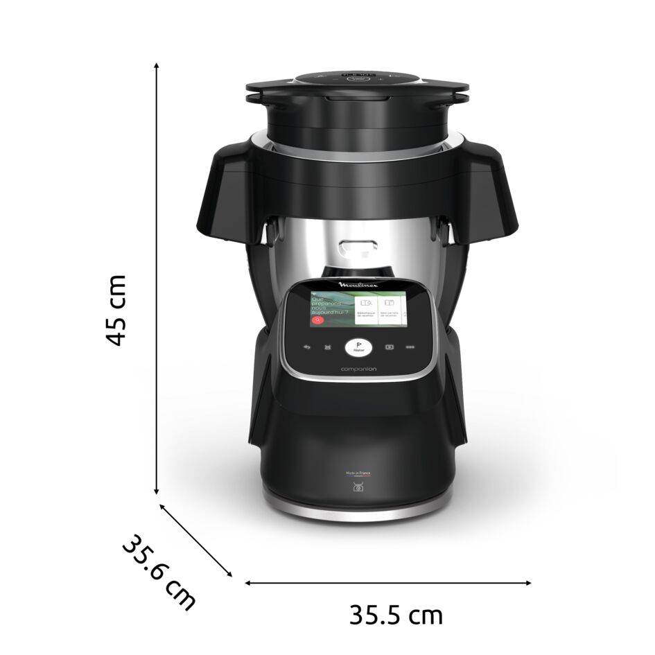 i-Companion Touch Pro avec extension air fryer, Robot cuiseur, 3L, Noir