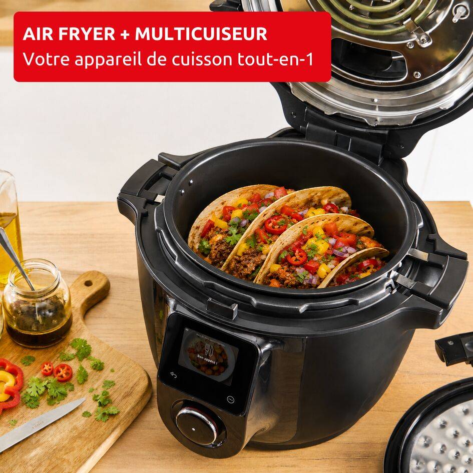 Cookeo Infinity, 20&nbsp;modes de cuisson, Avec pale de mélange, Noir
