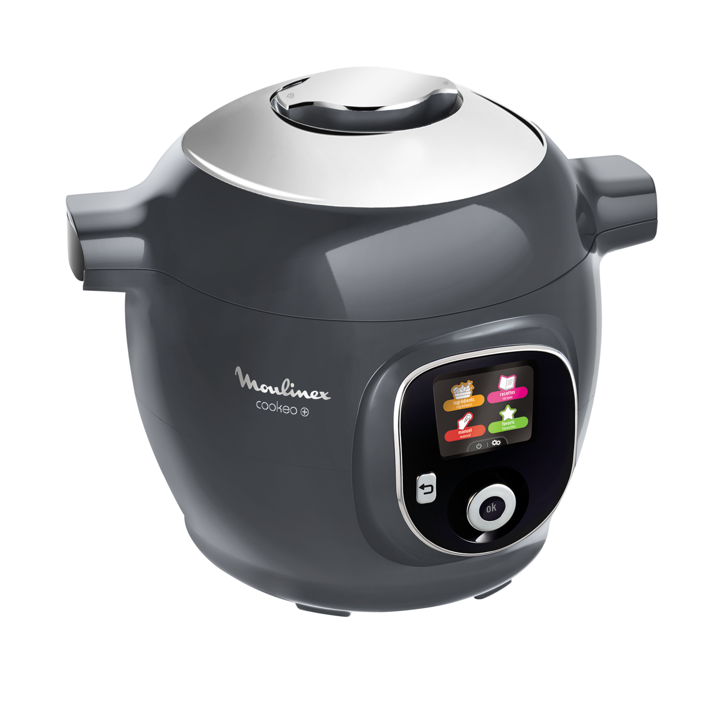 RECONDITIONNÉ Cookeo+ Multicuiseur intelligent, 150 recettes, 6 L, 6 personnes, Gris Java Pepper