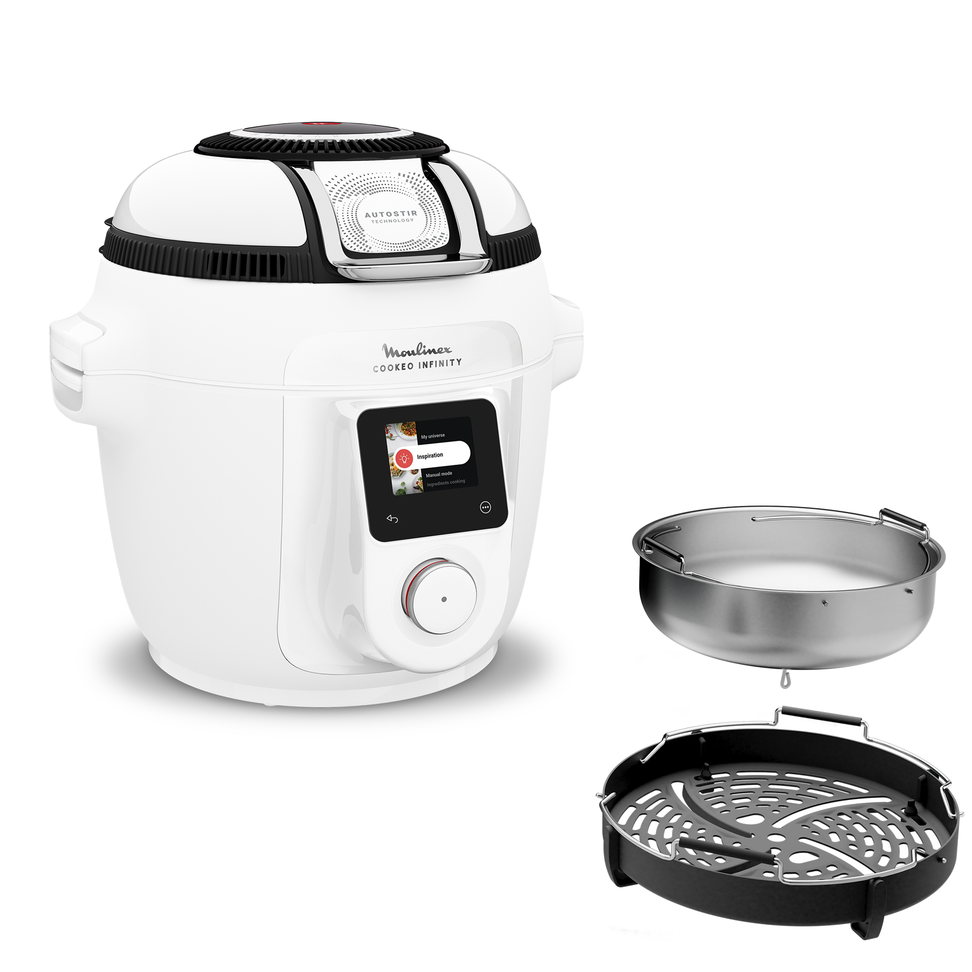 Cookeo Infinity, 16 modes de cuisson, Sans pale de mélange, Blanc