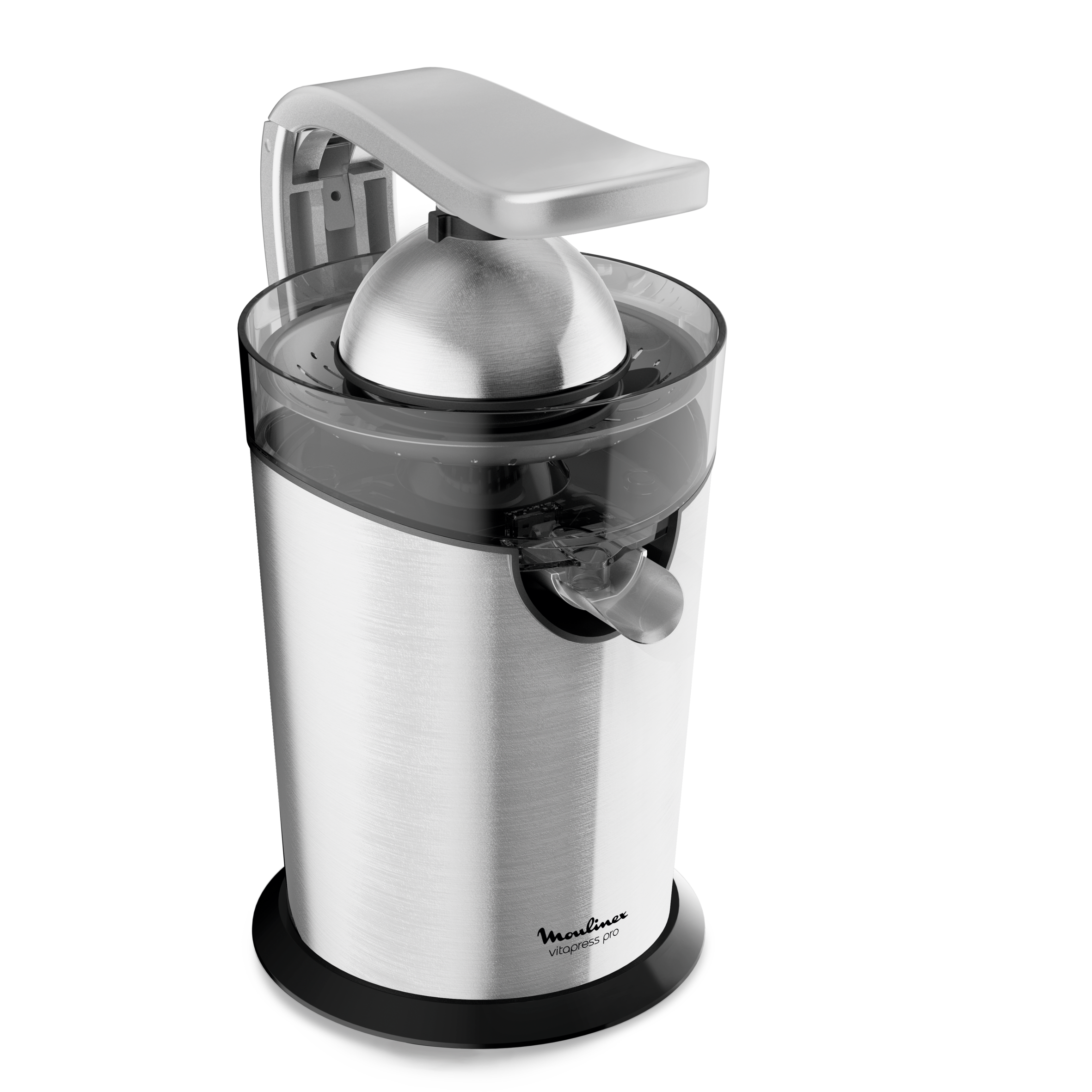 Vitapress Pro, Presse agrumes, 300 W, Levier à pression, cône en acier, Gris